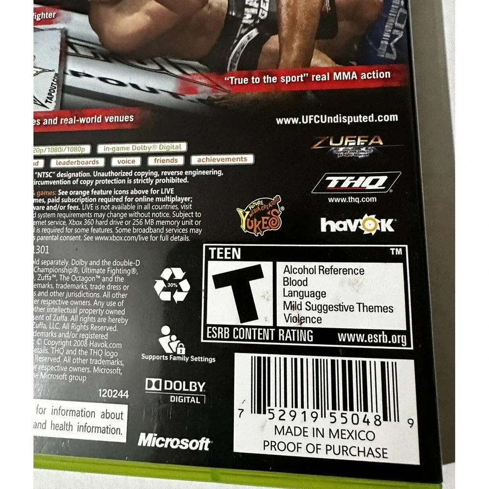 UFC Undisputed 2009 - Xbox‎ 360